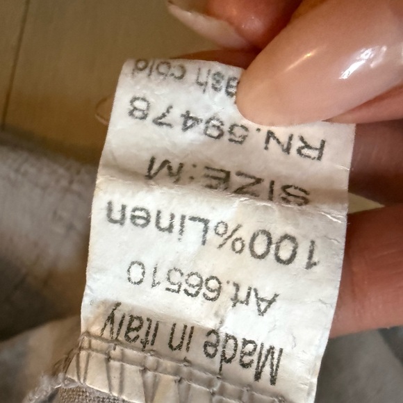 Sequin-Hem Light Gray Linen dress - Picture 6 of 7